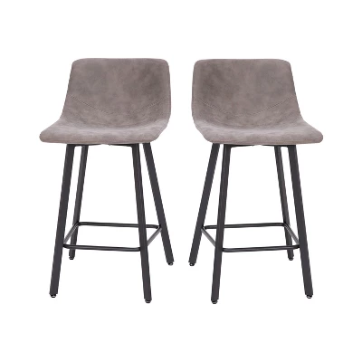 Flash Furniture Caleb Modern Armless 24 Inch Counter Height Stools Commercial Grade With Footrests And Matte Metal Frames, Set Of 2 13 Flash Furniture Caleb Modern Armless 24 Inch Counter Height Stools Commercial Grade With Footrests And Matte Metal Frames, Set Of 2 - Image 13