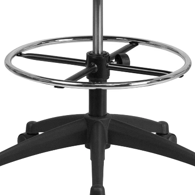 Flash Furniture Mid-Back Black Mesh Ergonomic Drafting Chair With Adjustable Foot Ring And Flip-Up Arms 7 Flash Furniture Mid-Back Black Mesh Ergonomic Drafting Chair With Adjustable Foot Ring And Flip-Up Arms - Image 7