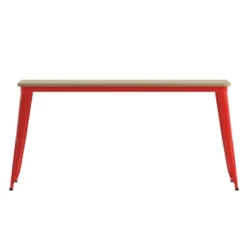 Flash Furniture Declan Commercial Indoor/Outdoor Dining Table With Umbrella Hole, 30" X 60" All Weather Poly Resin Top And Steel Base -Flash Furniture GUEST 920fb06b a264 471f ad6c 1543309588c9