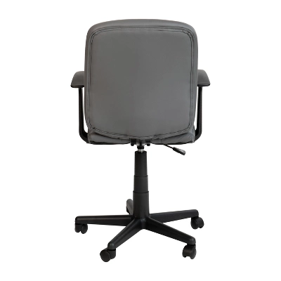 Flash Furniture Mid-Back Gray Quilted Vinyl Swivel Task Office Chair With Arms 5 Flash Furniture Mid-Back Gray Quilted Vinyl Swivel Task Office Chair With Arms - Image 5