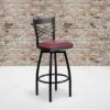Flash Furniture Black ''X'' Back Swivel Metal Barstool