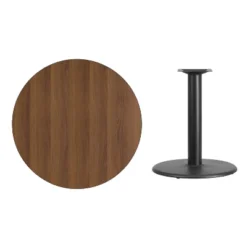 Flash Furniture 36'' Round Walnut Laminate Table Top With 24'' Round Table Height Base