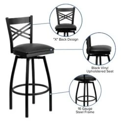Flash Furniture Black ''X'' Back Swivel Metal Barstool 22 Flash Furniture Black ''X'' Back Swivel Metal Barstool -Flash Furniture GUEST 94bb9833 4b48 4b4d 89dc e470fe4db6be
