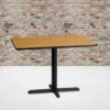 Flash Furniture 30'' X 42'' Rectangular Natural Laminate Table Top With 23.5'' X 29.5'' Table Height Base
