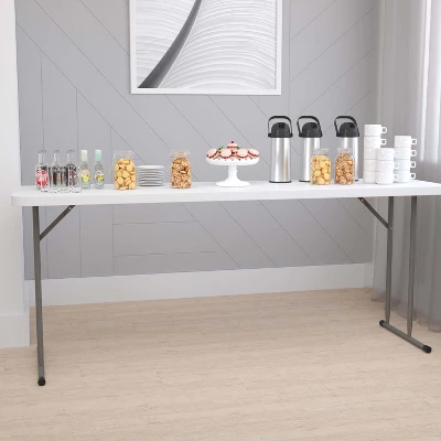 Flash Furniture 6-Foot Plastic Folding Training Table 1 Flash Furniture 6-Foot Plastic Folding Training Table