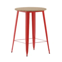 Flash Furniture Declan Commercial Indoor/Outdoor Bar Top Table, 30" Round All Weather Poly Resin Top With Steel Base -Flash Furniture GUEST 97092c0c ca2f 4568 8643 b51199b31e73