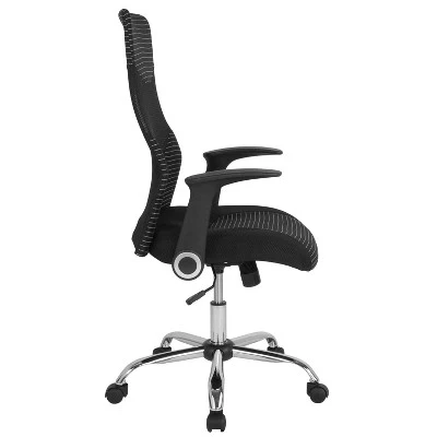 Flash Furniture Milford High Back Ergonomic Office Chair With Contemporary Mesh Design In Black And White 7 Flash Furniture Milford High Back Ergonomic Office Chair With Contemporary Mesh Design In Black And White - Image 7