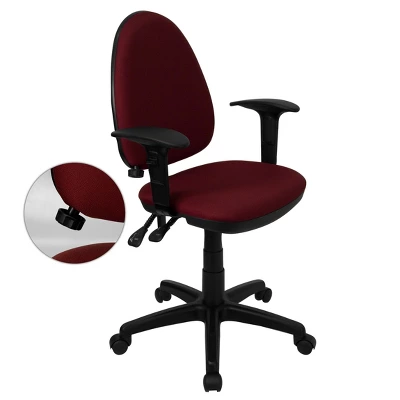 Flash Furniture Mid-Back Fabric Multifunction Swivel Ergonomic Task Office Chair With Adjustable Lumbar Support And Adjustable Arms 4 Flash Furniture Mid-Back Fabric Multifunction Swivel Ergonomic Task Office Chair With Adjustable Lumbar Support And Adjustable Arms - Image 4