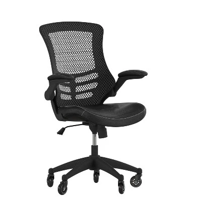 Flash Furniture Kelista Mid-Back Swivel Ergonomic Task Office Chair With Flip-Up Arms And Transparent Roller Wheels 9 Flash Furniture Kelista Mid-Back Swivel Ergonomic Task Office Chair With Flip-Up Arms And Transparent Roller Wheels - Image 9