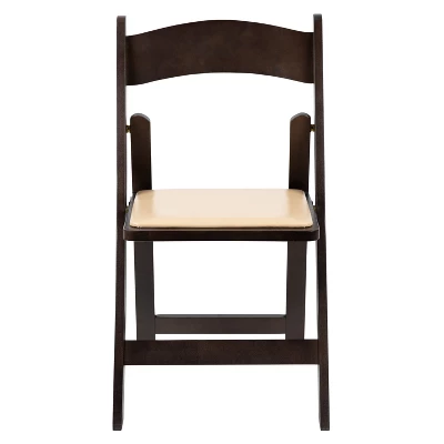 Flash Furniture HERCULES Series Chocolate Wood Folding Chair With Vinyl Padded Seat 2 Flash Furniture HERCULES Series Chocolate Wood Folding Chair With Vinyl Padded Seat - Image 2