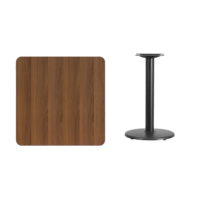 Flash Furniture 30'' Square Laminate Table Top With 18'' Round Table Height Base 1 Flash Furniture 30'' Square Laminate Table Top With 18'' Round Table Height Base
