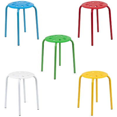 Flash Furniture Plastic Nesting Stack Stools, 17.5"Height (5 Pack) 2 Flash Furniture Plastic Nesting Stack Stools, 17.5"Height (5 Pack) - Image 2