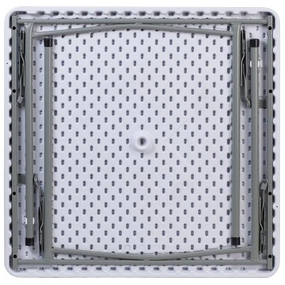 Flash Furniture 2.81-Foot Square Granite White Plastic Folding Table 6 Flash Furniture 2.81-Foot Square Granite White Plastic Folding Table - Image 6