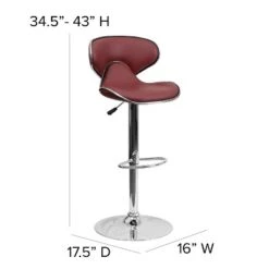 Flash Furniture Contemporary Cozy Mid-Back Vinyl Adjustable Height Barstool With Chrome Base 21 Flash Furniture Contemporary Cozy Mid-Back Vinyl Adjustable Height Barstool With Chrome Base -Flash Furniture GUEST 993dfa0b 975a 4a7b a5d2 601f62e4c377