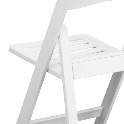 Flash Furniture 2 Pack HERCULES Series 1000 Lb. Capacity White Resin Folding Chair With Slatted Seat 5 Flash Furniture 2 Pack HERCULES Series 1000 Lb. Capacity White Resin Folding Chair With Slatted Seat - Image 5