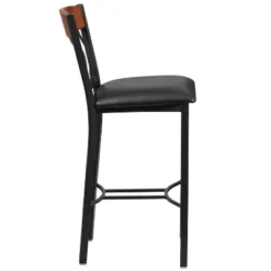 Flash Furniture Vertical Back Metal And Wood Restaurant Barstool With Vinyl Seat -Flash Furniture GUEST 99d02c9c 4cc5 41e1 ba4d 6c9b337ea968