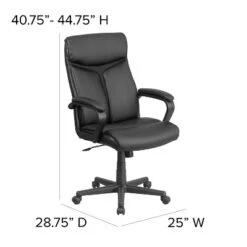 Flash Furniture Raya High Back Black LeatherSoft Executive Swivel Office Chair With Slight Mesh Accent And Arms 11 Flash Furniture Raya High Back Black LeatherSoft Executive Swivel Office Chair With Slight Mesh Accent And Arms -Flash Furniture GUEST 9a312695 dc0b 499b ad7a 34a080dc3e96