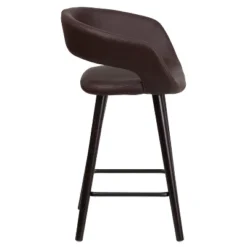 Flash Furniture Brynn Series 24'' High Contemporary Vinyl Rounded Back Counter Height Stool With Cappuccino Wood Frame 18 Flash Furniture Brynn Series 24'' High Contemporary Vinyl Rounded Back Counter Height Stool With Cappuccino Wood Frame -Flash Furniture GUEST 9a74eab4 6caf 42f4 ba06 646da52ce416