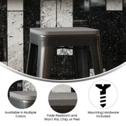 Flash Furniture Perry Poly Resin Wood Square Seat With Rounded Edges For Colorful Metal Barstools 18 Flash Furniture Perry Poly Resin Wood Square Seat With Rounded Edges For Colorful Metal Barstools -Flash Furniture GUEST 9ba3e6b0 16e2 4dfe a39f 5615fdb2a386