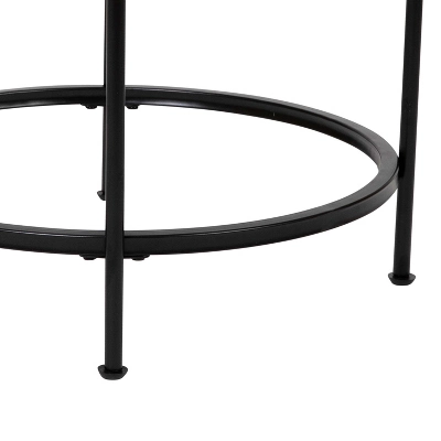 Flash Furniture Astoria Collection Round End Table - Modern Clear Glass Accent Table With Matte Black Frame 4 Flash Furniture Astoria Collection Round End Table - Modern Clear Glass Accent Table With Matte Black Frame - Image 4