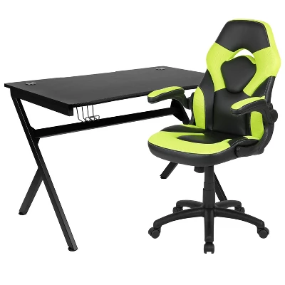 Flash Furniture Gaming Desk And Racing Chair Set With Cup Holder, Headphone Hook & 2 Wire Management Holes 12 Flash Furniture Gaming Desk And Racing Chair Set With Cup Holder, Headphone Hook & 2 Wire Management Holes - Image 12