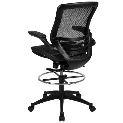 Flash Furniture Mid-Back Transparent Mesh Drafting Chair With Flip-Up Arms 10 Flash Furniture Mid-Back Transparent Mesh Drafting Chair With Flip-Up Arms - Image 10