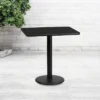 Flash Furniture 24'' X 30'' Rectangular Black Laminate Table Top With 18'' Round Table Height Base