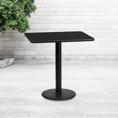 Flash Furniture 24'' X 30'' Rectangular Black Laminate Table Top With 18'' Round Table Height Base 1 Flash Furniture 24'' X 30'' Rectangular Black Laminate Table Top With 18'' Round Table Height Base
