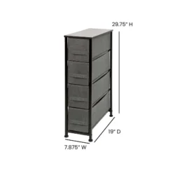 Flash Furniture 4 Drawer Slim Wood Top Cast Iron Frame Vertical Storage Dresser With Easy Pull Fabric Drawers 13 Flash Furniture 4 Drawer Slim Wood Top Cast Iron Frame Vertical Storage Dresser With Easy Pull Fabric Drawers -Flash Furniture GUEST 9da0acc2 a0c6 4617 a56a da4f581813b7