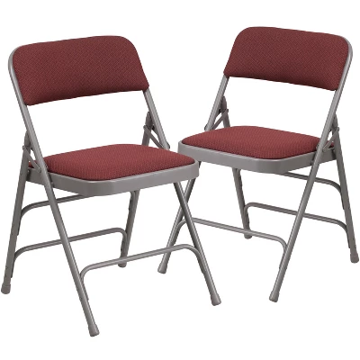 Flash Furniture 2 Pack HERCULES Series Curved Triple Braced & Double Hinged Fabric Upholstered Metal Folding Chair 13 Flash Furniture 2 Pack HERCULES Series Curved Triple Braced & Double Hinged Fabric Upholstered Metal Folding Chair - Image 13