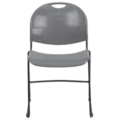 Flash Furniture HERCULES Series 880 Lb. Capacity Gray Ultra-Compact Stack Chair With Black Powder Coated Frame -Flash Furniture GUEST 9ffc6ad5 c186 44ca 9241 22befa4fc08a