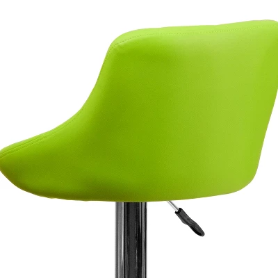 Flash Furniture Contemporary Vinyl Bucket Seat Adjustable Height Barstool With Diamond Pattern Back And Chrome Base 5 Flash Furniture Contemporary Vinyl Bucket Seat Adjustable Height Barstool With Diamond Pattern Back And Chrome Base - Image 5