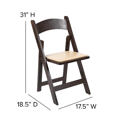 Flash Furniture HERCULES Series Chocolate Wood Folding Chair With Vinyl Padded Seat 5 Flash Furniture HERCULES Series Chocolate Wood Folding Chair With Vinyl Padded Seat - Image 5