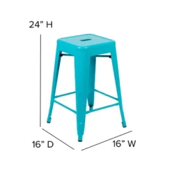 Flash Furniture Cierra Set Of 4 Commercial Grade 24" High Backless Metal Indoor Counter Height Stools With All-Weather Poly Resin Seats 21 Flash Furniture Cierra Set Of 4 Commercial Grade 24" High Backless Metal Indoor Counter Height Stools With All-Weather Poly Resin Seats -Flash Furniture GUEST a08b5275 e37b 4ec2 8461 262996b89442
