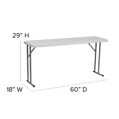 Flash Furniture 5-Foot Granite White Plastic Folding Training Table 2 Flash Furniture 5-Foot Granite White Plastic Folding Training Table - Image 2