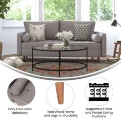 Flash Furniture Hudson Mid-Century Modern Sofa With Tufted Upholstery & Solid Wood Legs 16 Flash Furniture Hudson Mid-Century Modern Sofa With Tufted Upholstery & Solid Wood Legs -Flash Furniture GUEST a2186e0b b198 4b05 b986 05a30cc2a586