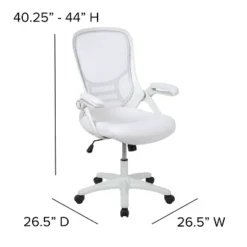 Flash Furniture Porter High Back White Mesh Ergonomic Swivel Office Chair With White Frame And Flip-up Arms 15 Flash Furniture Porter High Back White Mesh Ergonomic Swivel Office Chair With White Frame And Flip-up Arms -Flash Furniture GUEST a25fcdab 7713 4ac8 aeee 488cd9ca919b