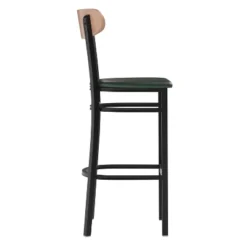 Flash Furniture Wright Set Of 2 Commercial Grade Barstools With 500 LB. Capacity Steel Frame, Solid Wood Seat, And Boomerang Back -Flash Furniture GUEST a2d2b939 346c 449d 9042 fa0ce3c05058