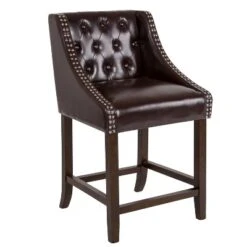 Flash Furniture Carmel Series 24" High Transitional Tufted Walnut Counter Height Stool With Accent Nail Trim 22 Flash Furniture Carmel Series 24" High Transitional Tufted Walnut Counter Height Stool With Accent Nail Trim -Flash Furniture GUEST a2e4c351 dd5c 44e3 b336 6b2b23960c8e