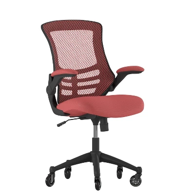 Flash Furniture Kelista Mid-Back Swivel Ergonomic Task Office Chair With Flip-Up Arms And Transparent Roller Wheels 8 Flash Furniture Kelista Mid-Back Swivel Ergonomic Task Office Chair With Flip-Up Arms And Transparent Roller Wheels - Image 8