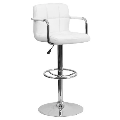 Flash Furniture Contemporary Quilted Vinyl Adjustable Height Barstool With Arms And Chrome Base 10 Flash Furniture Contemporary Quilted Vinyl Adjustable Height Barstool With Arms And Chrome Base - Image 10