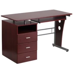 Flash Furniture Computer Desk With Three Drawer Single Pedestal And Pull-Out Keyboard Tray -Flash Furniture GUEST a39a6500 89b5 4dff b531 ec04b2a34558