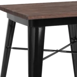 Flash Furniture 23.5" Square Metal Indoor Table With Rustic Wood Top 7 Flash Furniture 23.5" Square Metal Indoor Table With Rustic Wood Top -Flash Furniture GUEST a525ecc3 0e77 4962 b95b 893bd2607690