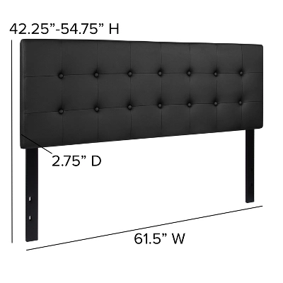 Flash Furniture Lennox Tufted Upholstered Queen Size Headboard In Black Vinyl 4 Flash Furniture Lennox Tufted Upholstered Queen Size Headboard In Black Vinyl - Image 4