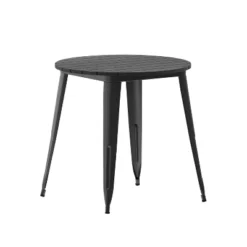 Flash Furniture Declan Commercial Grade Indoor/Outdoor Dining Table, 30" Round All Weather Poly Resin Top With Steel Base -Flash Furniture GUEST a554c032 ab21 4016 90f4 7cb811acd744