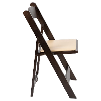 Flash Furniture HERCULES Series Chocolate Wood Folding Chair With Vinyl Padded Seat 11 Flash Furniture HERCULES Series Chocolate Wood Folding Chair With Vinyl Padded Seat - Image 11