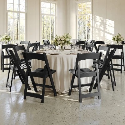 Flash Furniture 4 Pack HERCULES Series 800 Lb. Capacity Resin Folding Chair With Slatted Seat 12 Flash Furniture 4 Pack HERCULES Series 800 Lb. Capacity Resin Folding Chair With Slatted Seat - Image 12