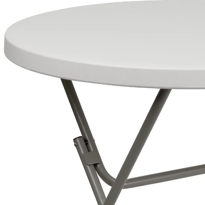 Flash Furniture 2.63-Foot Round Granite White Plastic Folding Table 5 Flash Furniture 2.63-Foot Round Granite White Plastic Folding Table - Image 5