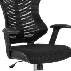 Flash Furniture High Back Designer Black Mesh Drafting Chair With LeatherSoft Sides And Adjustable Arms -Flash Furniture GUEST a674ba98 4899 4a8e bc83 5df668161a66