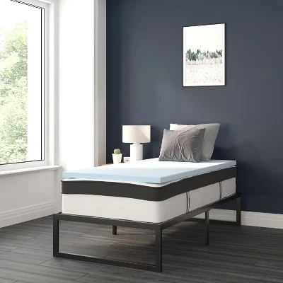 Flash Furniture 14 Inch Metal Platform Bed Frame With 12 Inch Pocket Spring Mattress In A Box And 2 Inch Cool Gel Memory Foam Topper 1 Flash Furniture 14 Inch Metal Platform Bed Frame With 12 Inch Pocket Spring Mattress In A Box And 2 Inch Cool Gel Memory Foam Topper